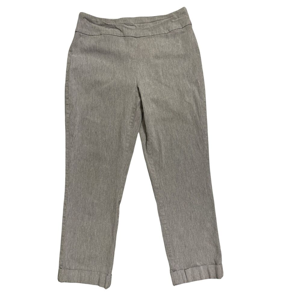 Tribal Pull On Pants Women Size 10 Gray Stretch Ankle Career Casual Comfort